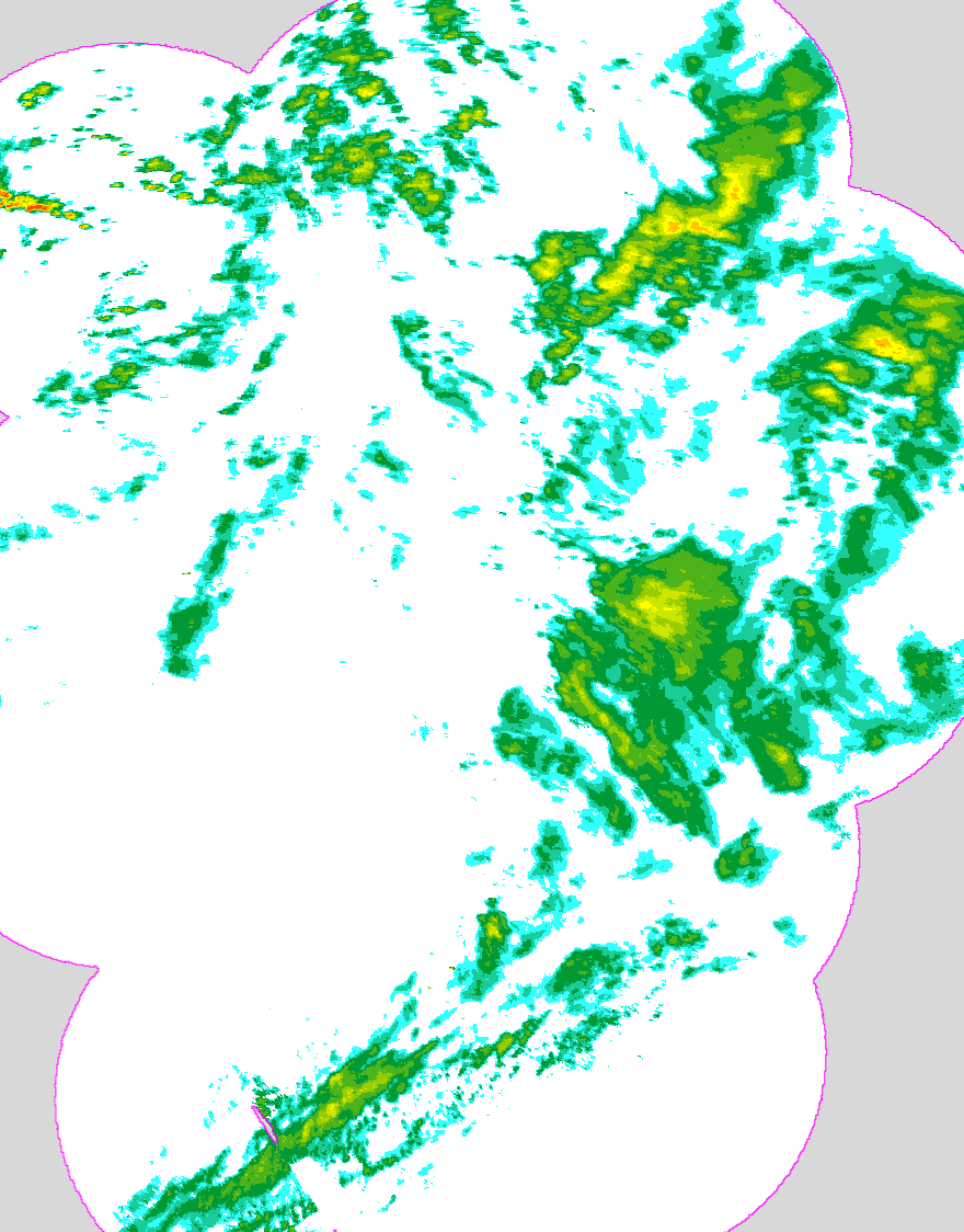 Regenradar Deutschland, Radarbild von 18:45 Uhr