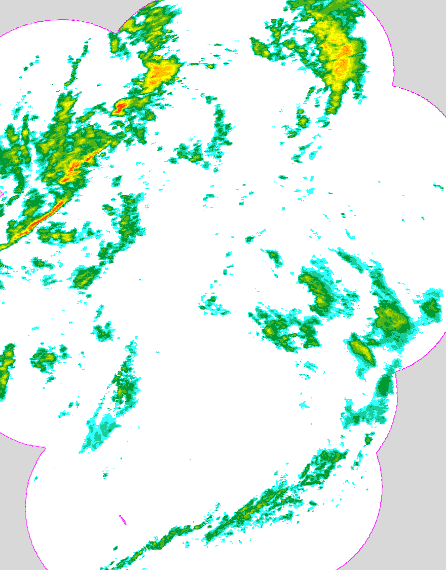Regenradar Bernburg, Radarbild von 22:20 Uhr