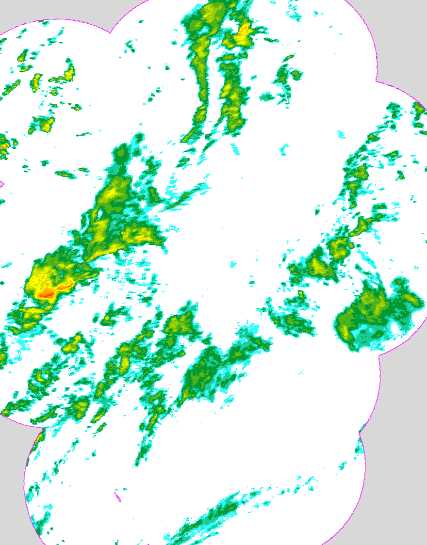 Regenradar Bremen, Radarbild von 1:45 Uhr