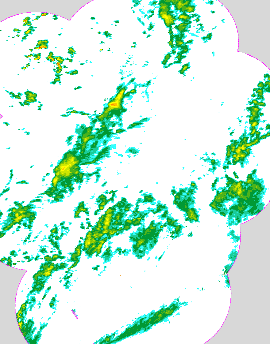Regenradar Bälau, Radarbild von 2:55 Uhr