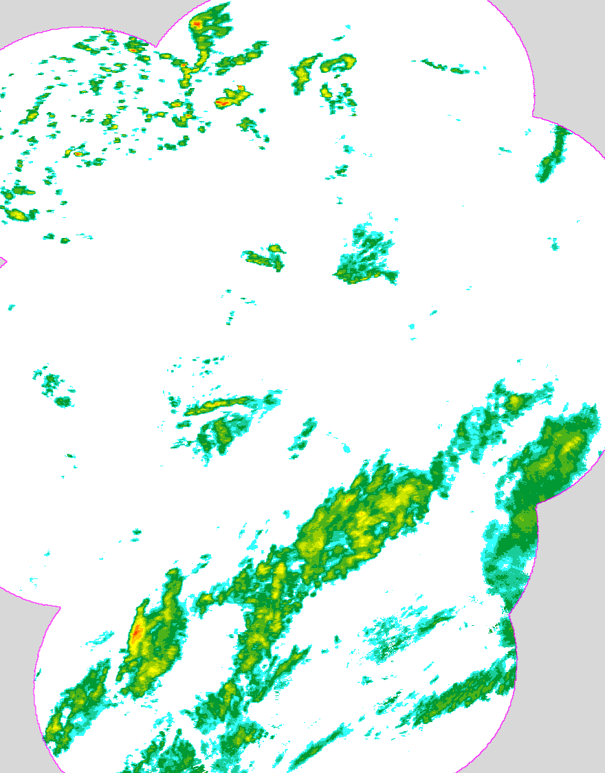 Regenradar Beimerstetten, Radarbild von 7:10 Uhr