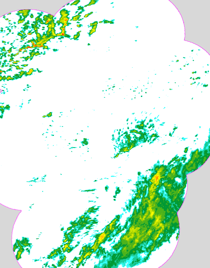 Regenradar Großheubach, Radarbild von 12:15 Uhr