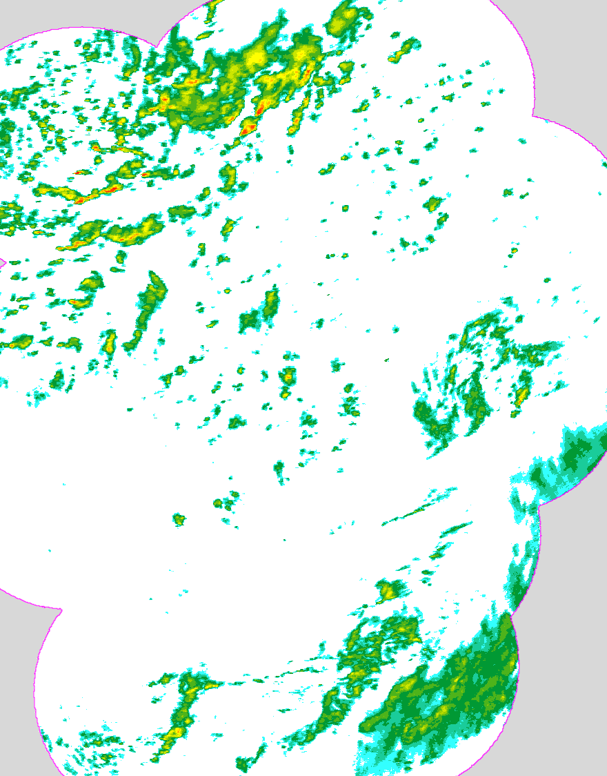 Regenradar Bretthausen, Radarbild von 15:10 Uhr
