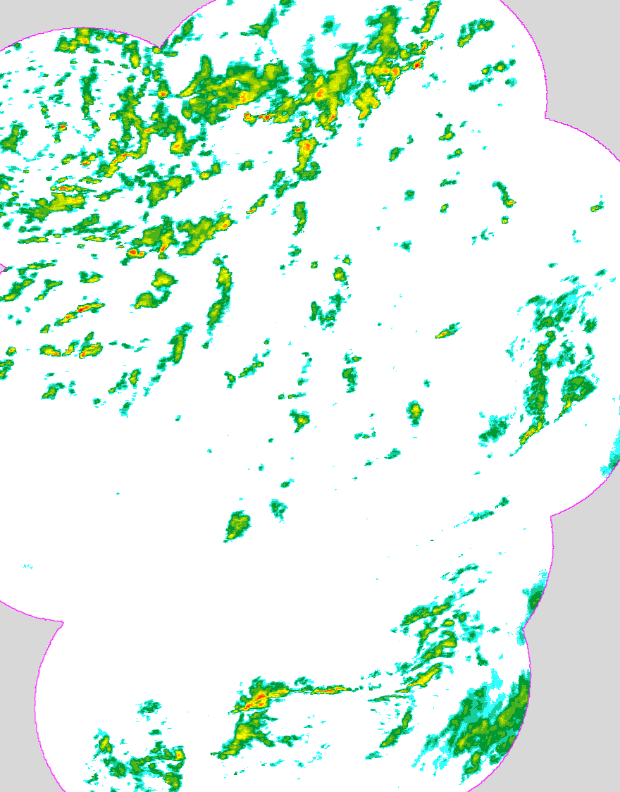 Regenradar Delligsen, Radarbild von 16:35 Uhr