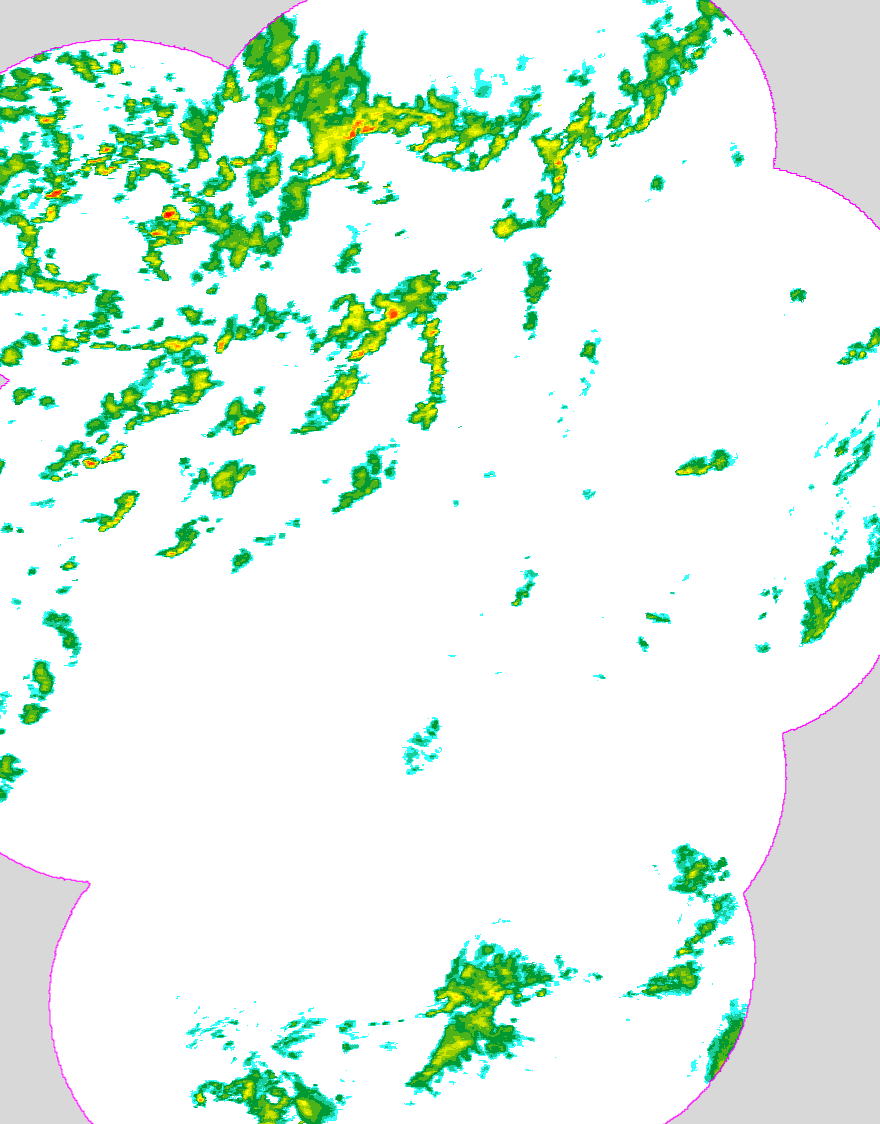 Regenradar Herold, Radarbild von 18:15 Uhr