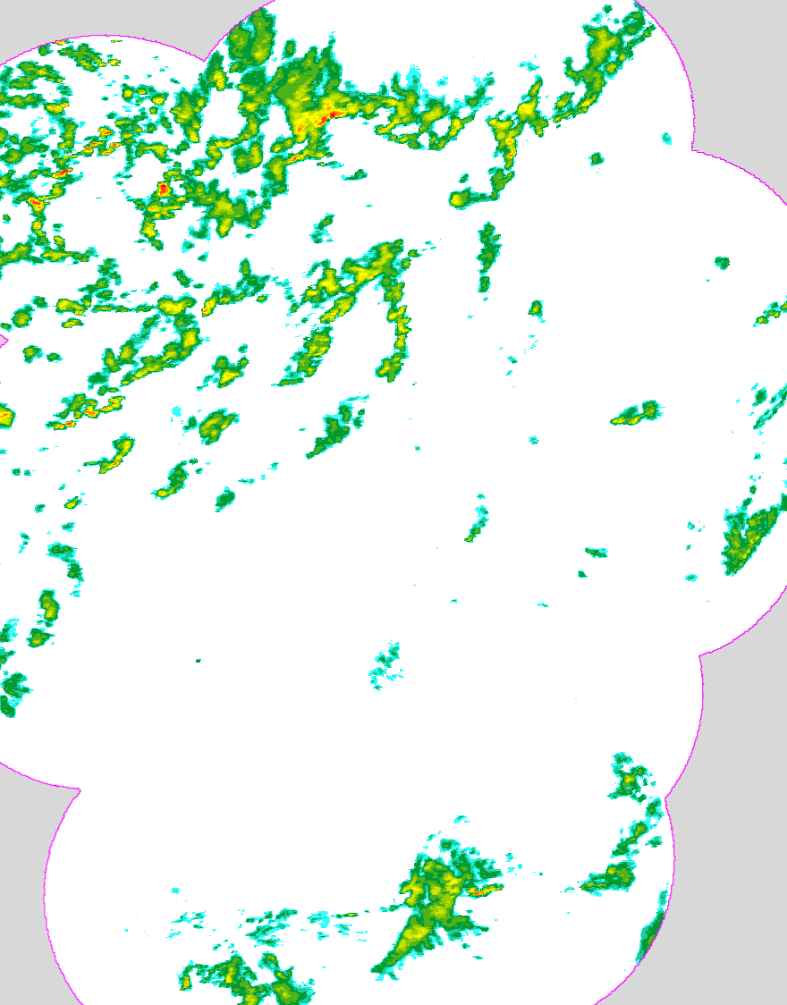 Regenradar Griebelschied, Radarbild von 18:25 Uhr