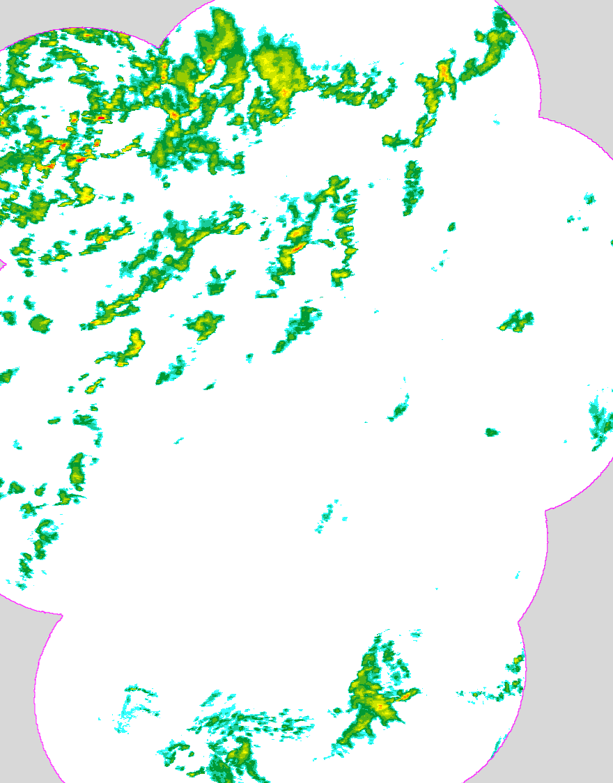 Regenradar Allenbach, Radarbild von 19:10 Uhr