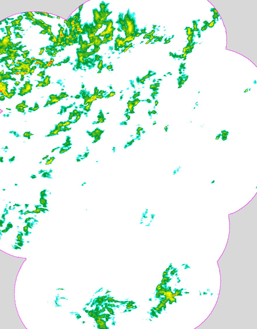 Regenradar Berg, Radarbild von 19:40 Uhr