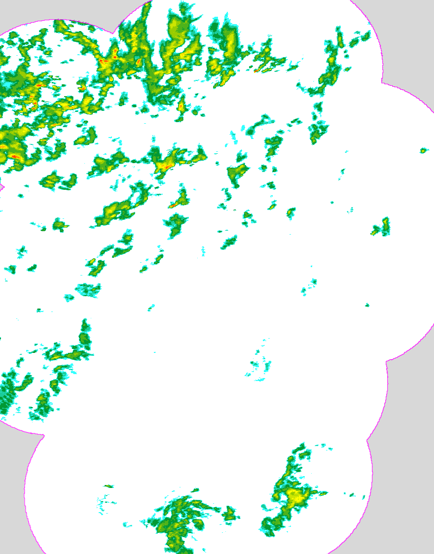Regenradar Kleinstechau, Radarbild von 20:00 Uhr