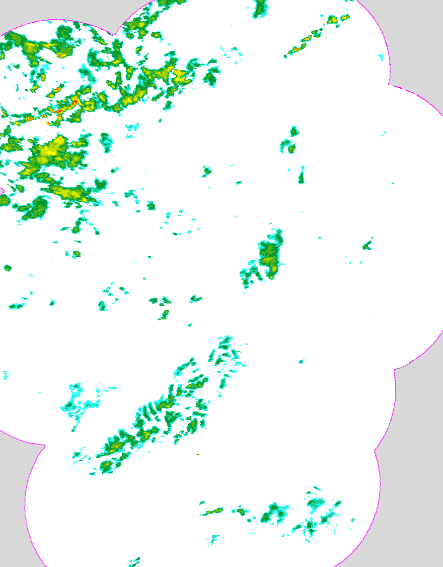 Regenradar Detmold, Radarbild von 0:40 Uhr