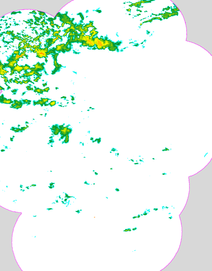 Regenradar Calau, Radarbild von 7:20 Uhr