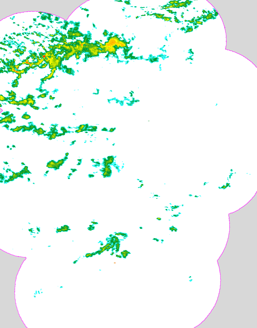 Regenradar Bretten, Radarbild von 8:55 Uhr