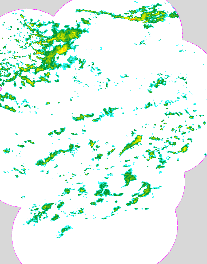 Regenradar Altenhof, Radarbild von 12:25 Uhr