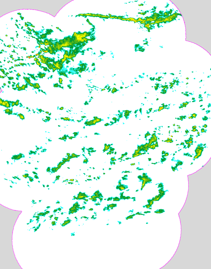 Regenradar Brücktal, Radarbild von 13:15 Uhr