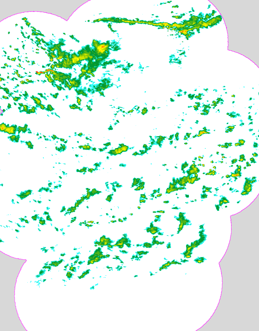 Regenradar Ranies, Radarbild von 13:30 Uhr