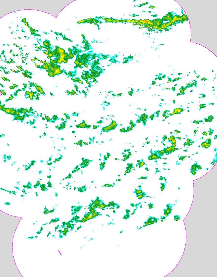 Regenradar Braubach, Radarbild von 14:10 Uhr