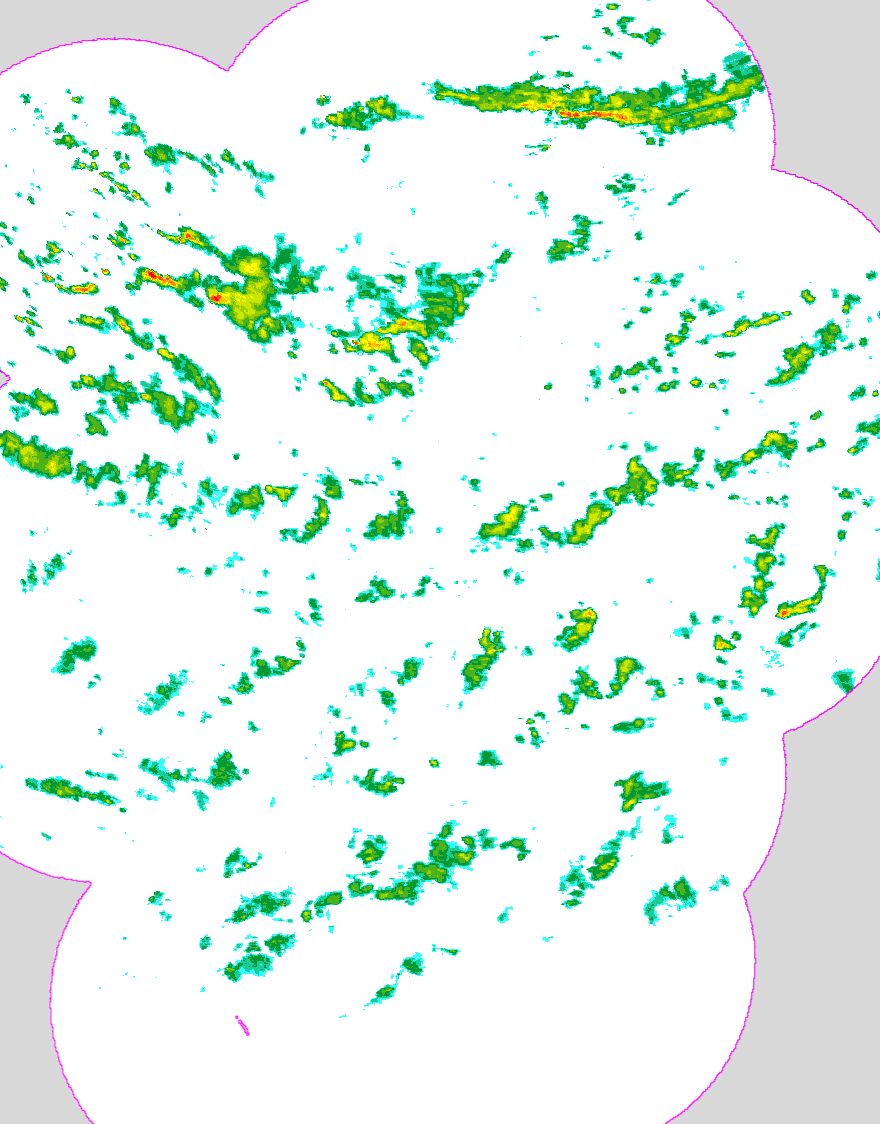 Regenradar Beckeln, Radarbild von 15:10 Uhr