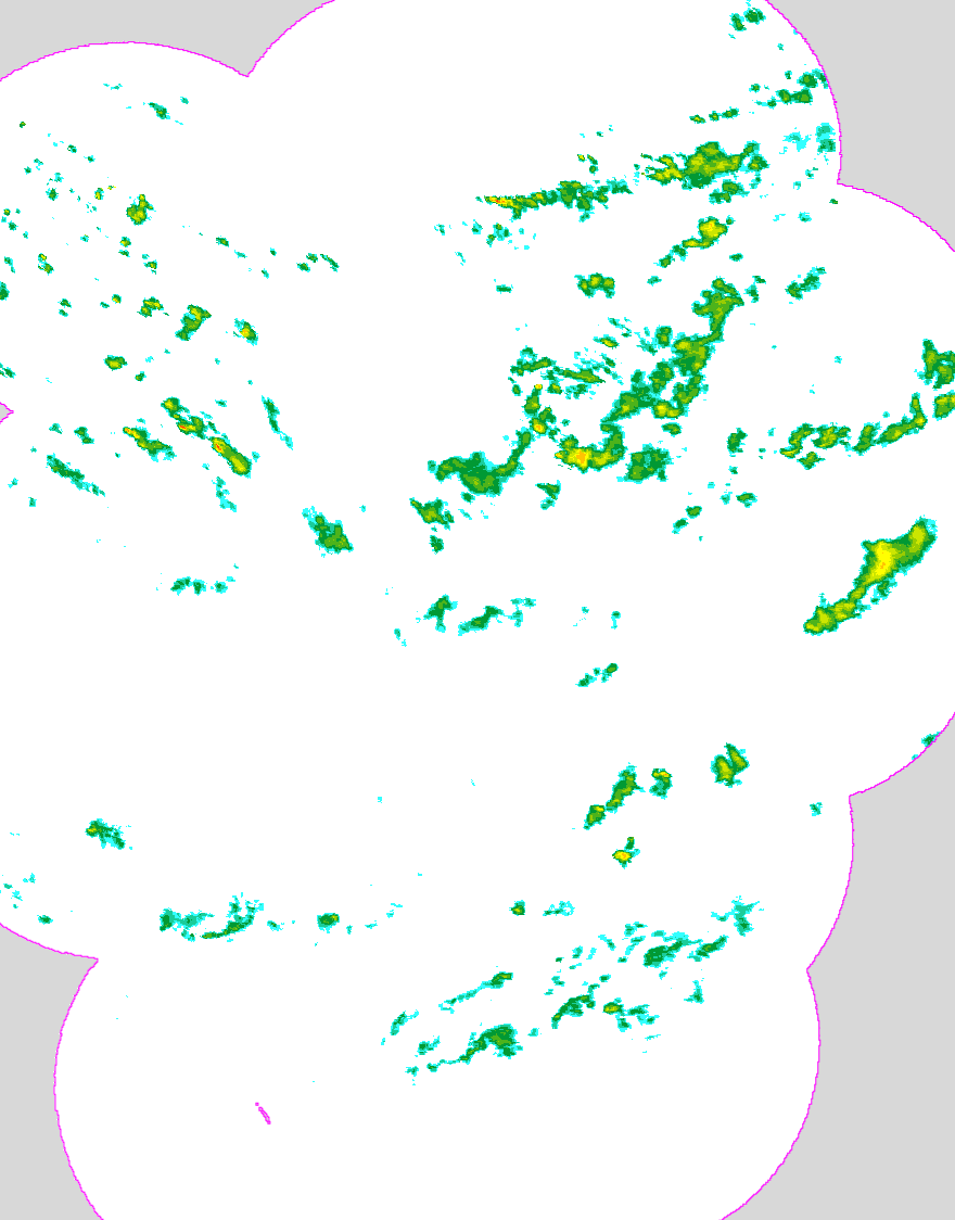 Regenradar Altenbuch, Radarbild von 18:35 Uhr