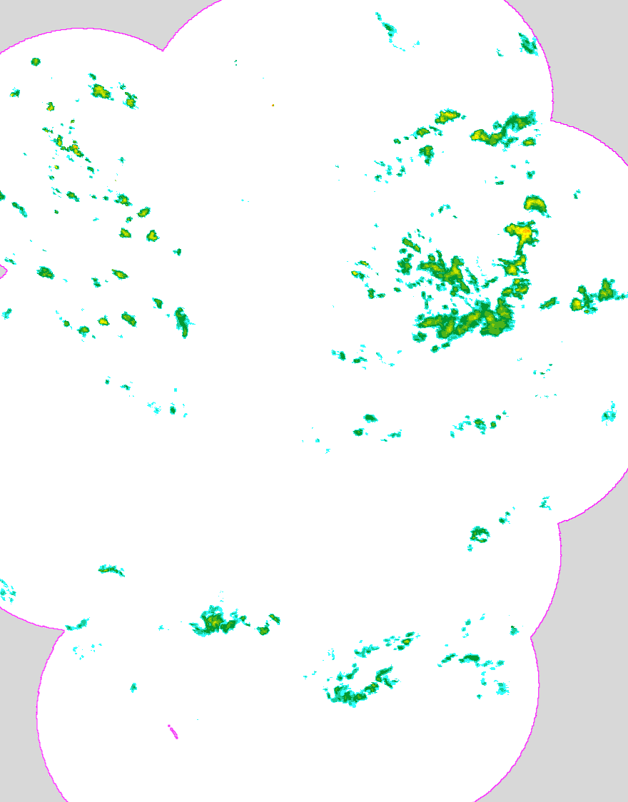 Regenradar Kamminke, Radarbild von 20:20 Uhr