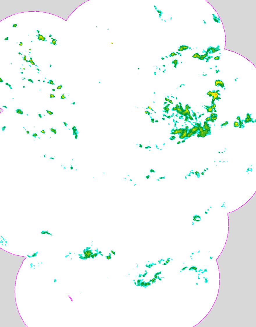 Regenradar Neubrandenburg, Radarbild von 20:25 Uhr