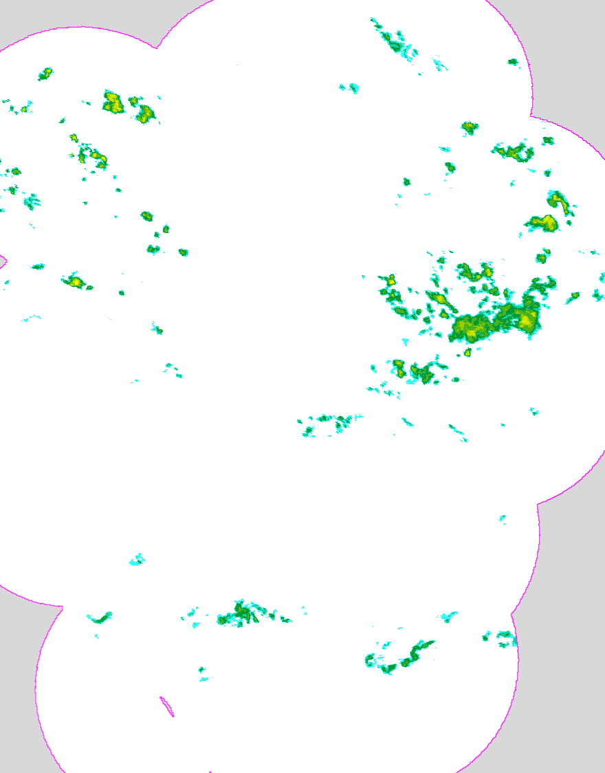 Regenradar Donsieders, Radarbild von 21:35 Uhr