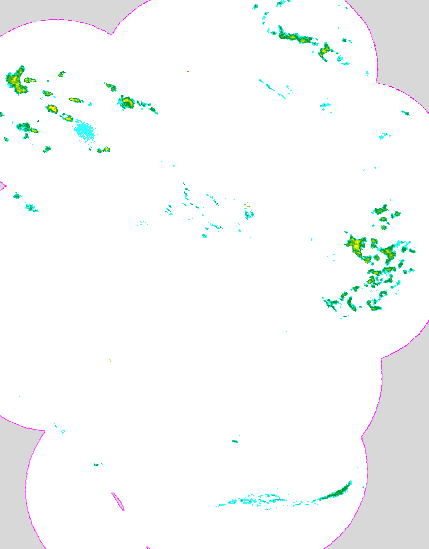 Regenradar Altusried, Radarbild von 0:45 Uhr