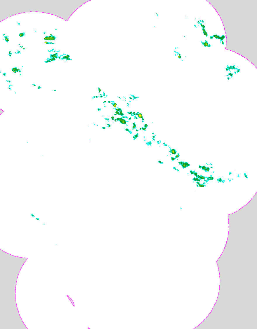 Regenradar Hollenbach, Radarbild von 6:45 Uhr