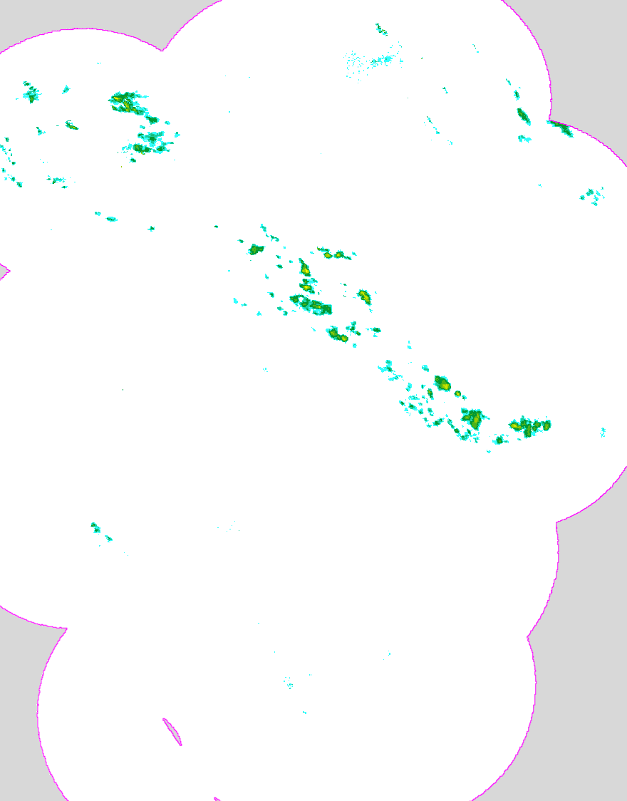 Regenradar Altenbeken, Radarbild von 7:40 Uhr