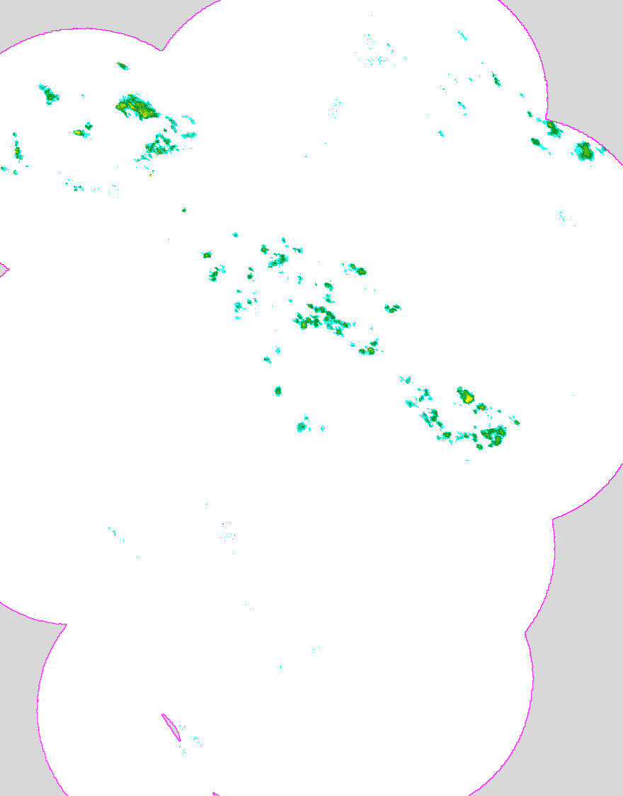 Regenradar Blomesche Wildnis, Radarbild von 8:40 Uhr