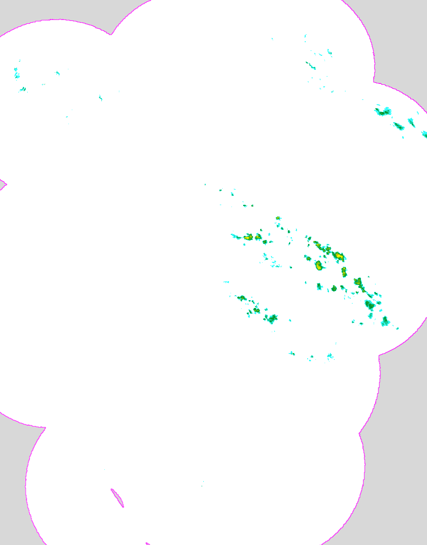 Regenradar Hergensweiler, Radarbild von 12:50 Uhr