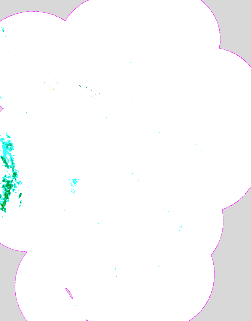 Regenradar Ködnitz, Radarbild von 1:25 Uhr