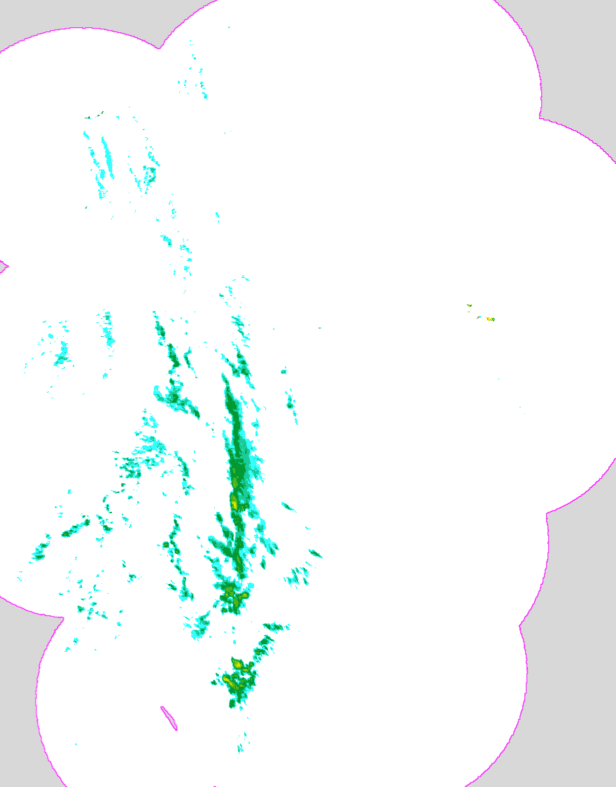 Regenradar Gutenzell-Hürbel, Radarbild von 10:45 Uhr