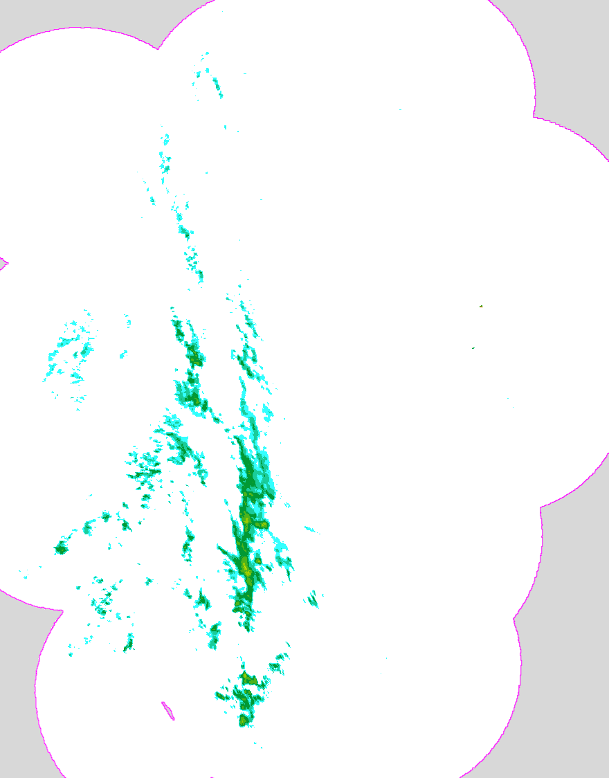 Regenradar List auf Sylt, Radarbild von 11:25 Uhr