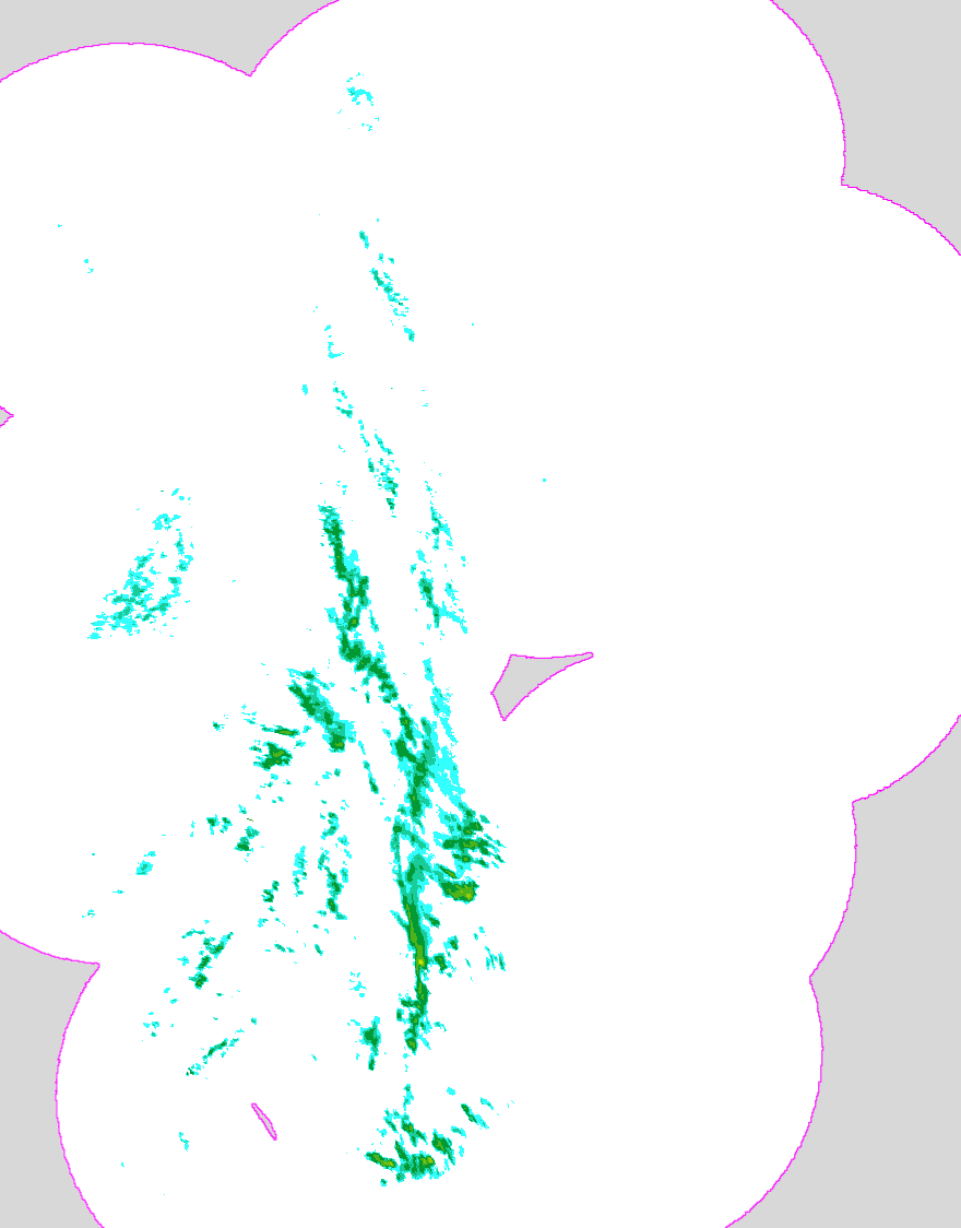 Regenradar Besigheim, Radarbild von 12:25 Uhr