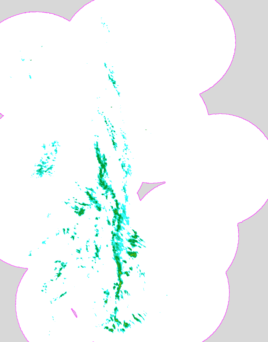 Regenradar Bad Rippoldsau-Schapbach, Radarbild von 12:45 Uhr