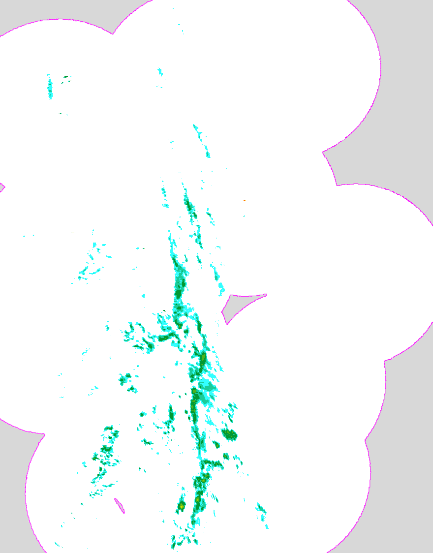 Regenradar Kausen, Radarbild von 13:30 Uhr