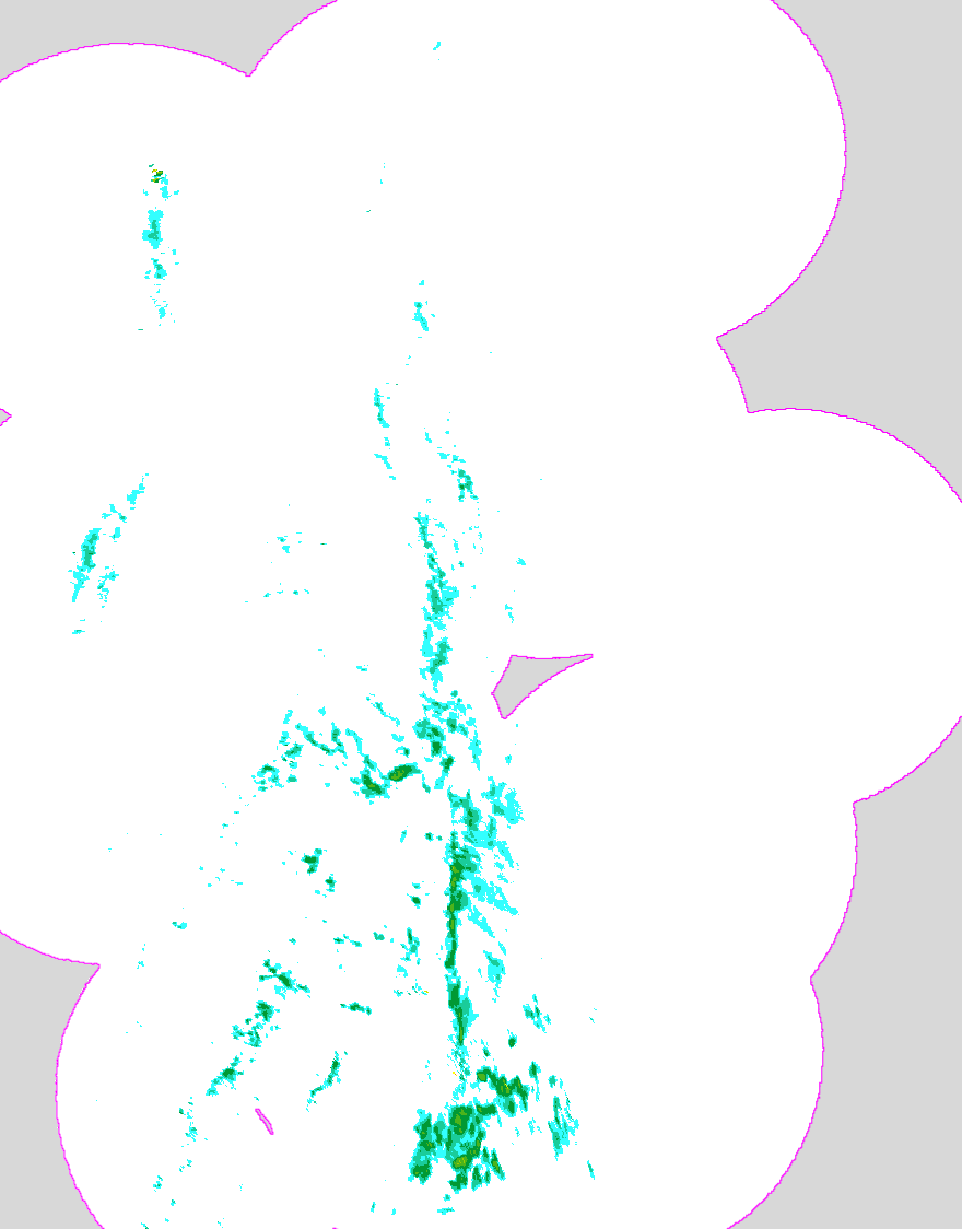 Regenradar Berg, Radarbild von 14:15 Uhr