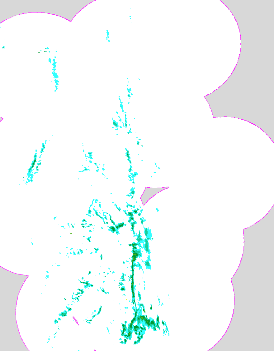 Regenradar Winseldorf, Radarbild von 14:45 Uhr