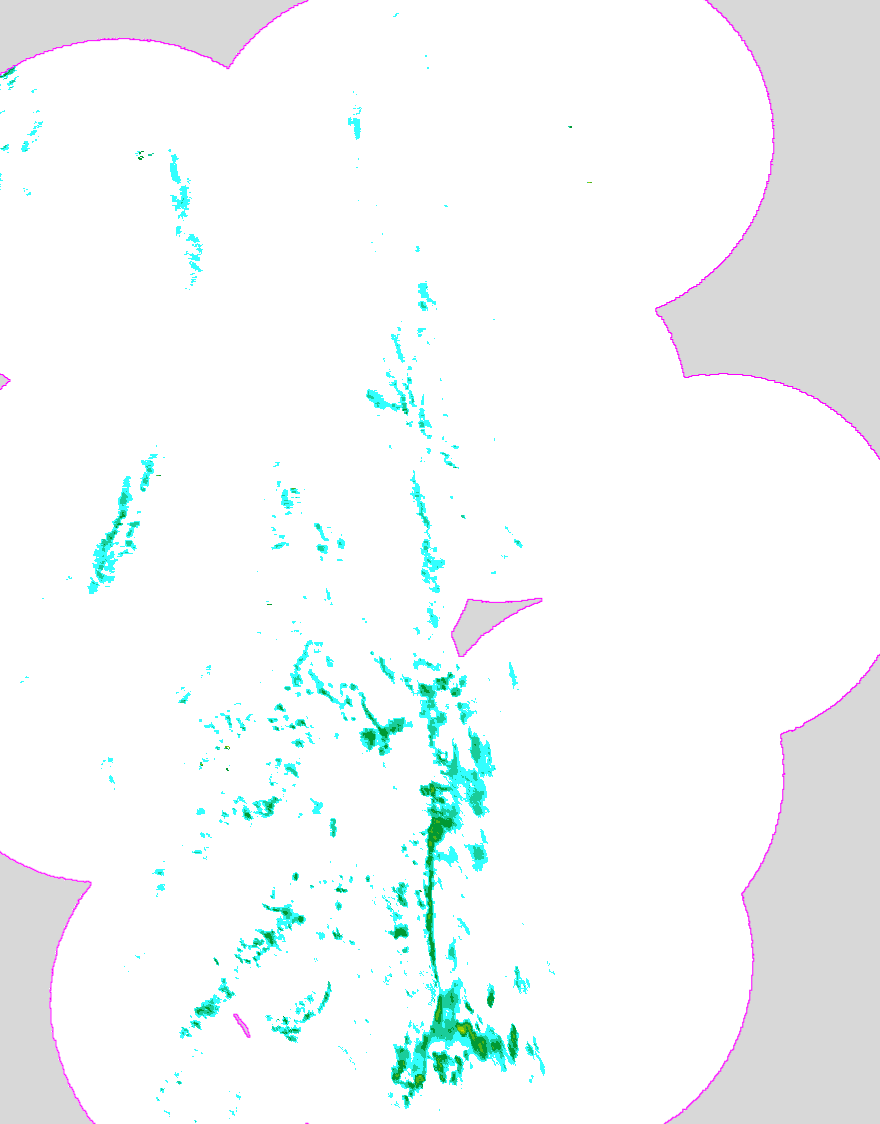 Regenradar Langhagen, Radarbild von 14:55 Uhr