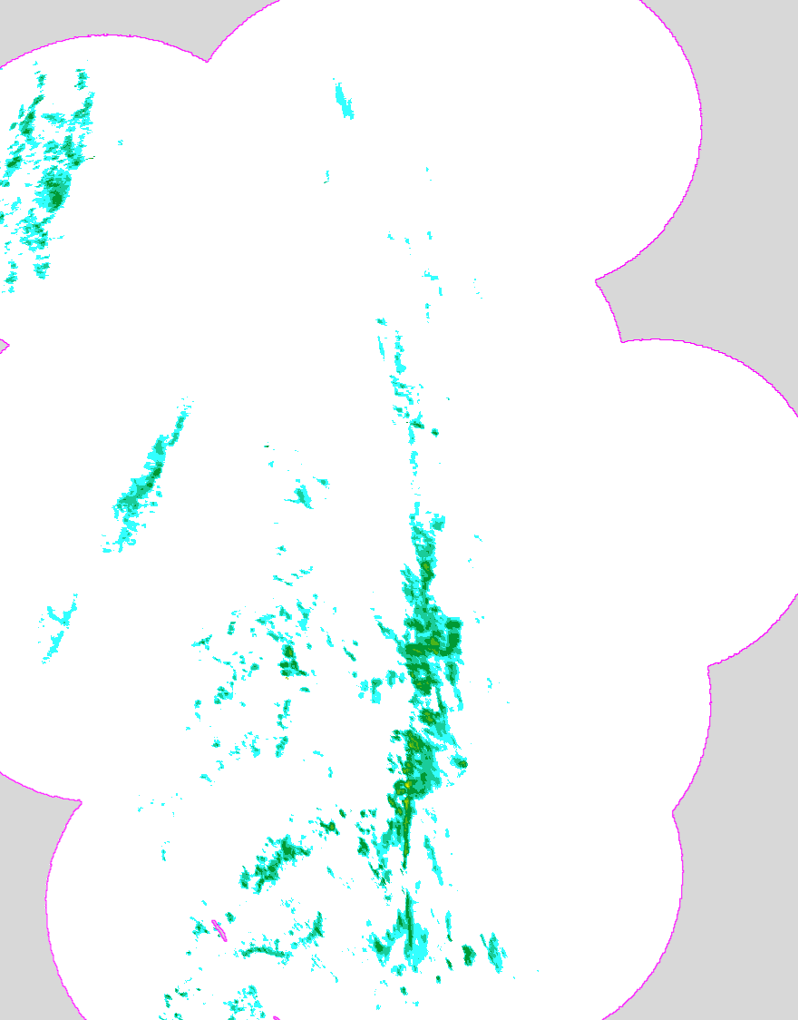 Regenradar Bartenshagen-Parkentin, Radarbild von 15:40 Uhr