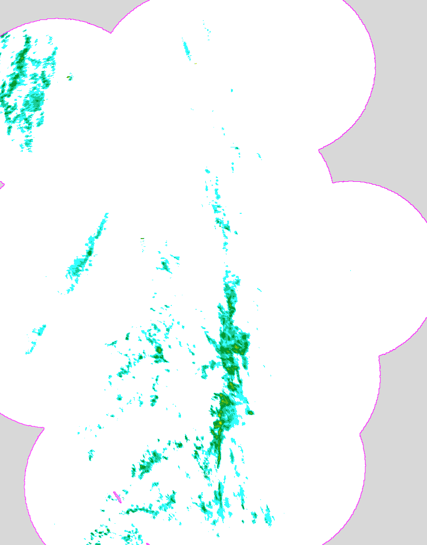 Regenradar Fürstenberg, Radarbild von 15:50 Uhr