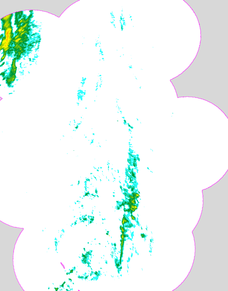 Regenradar Mehren, Radarbild von 16:45 Uhr