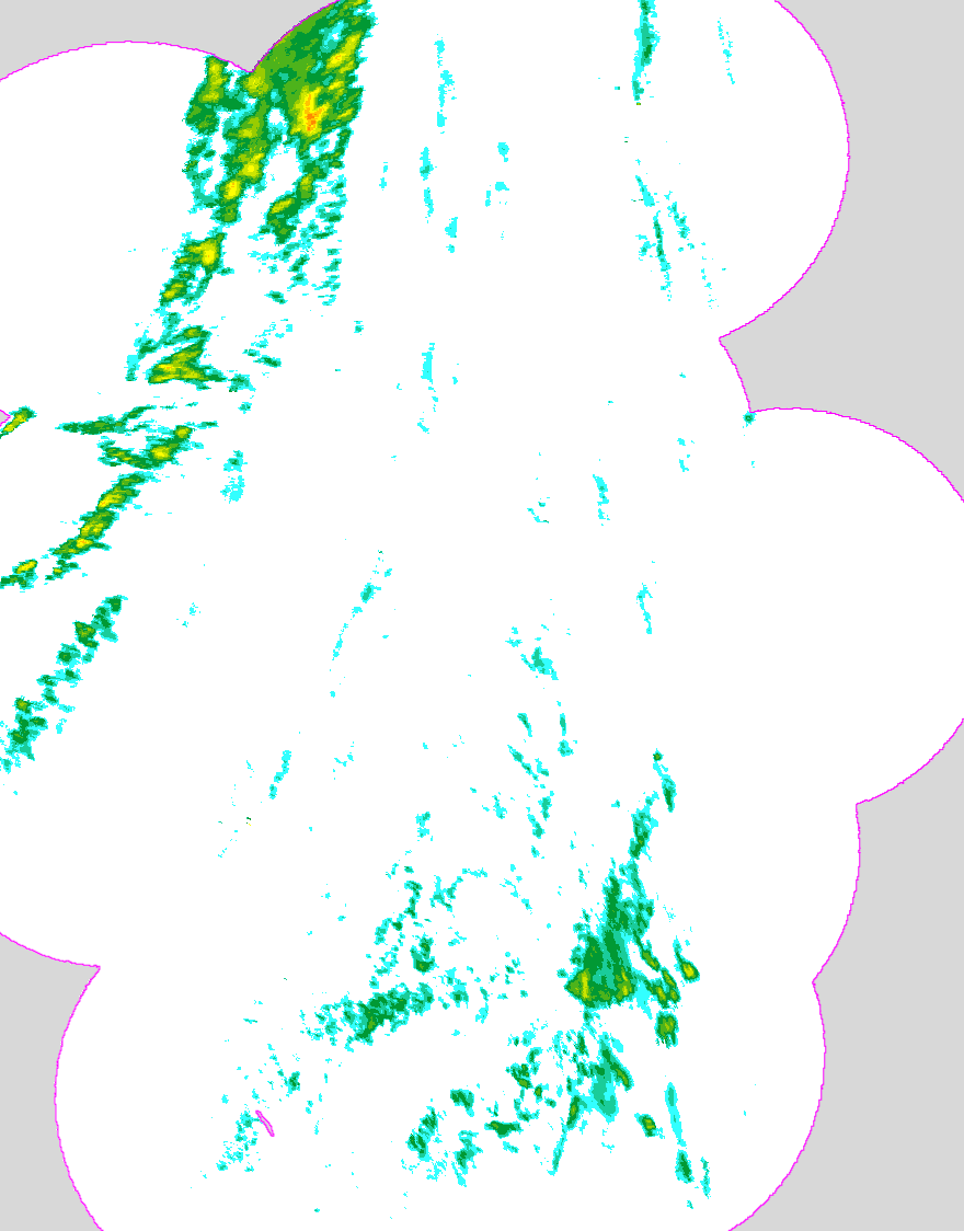 Regenradar Esperstedt, Radarbild von 18:50 Uhr