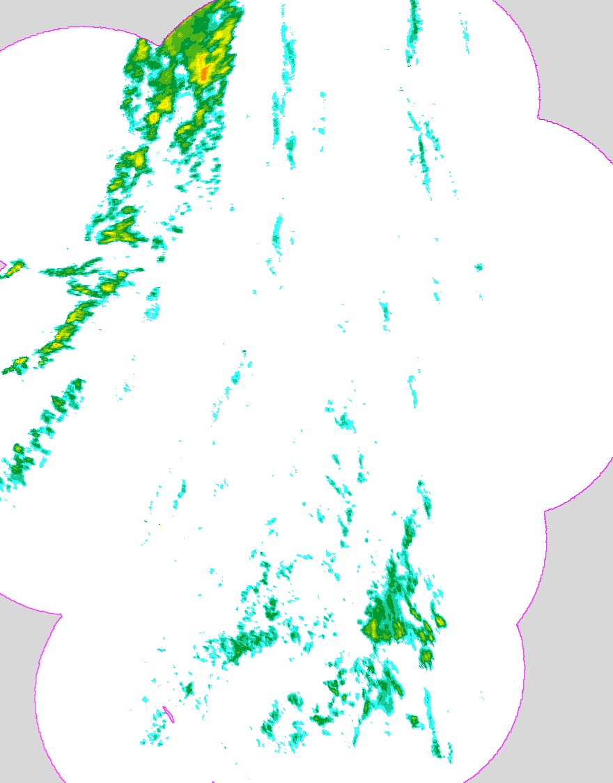 Regenradar Eltville am Rhein, Radarbild von 18:55 Uhr