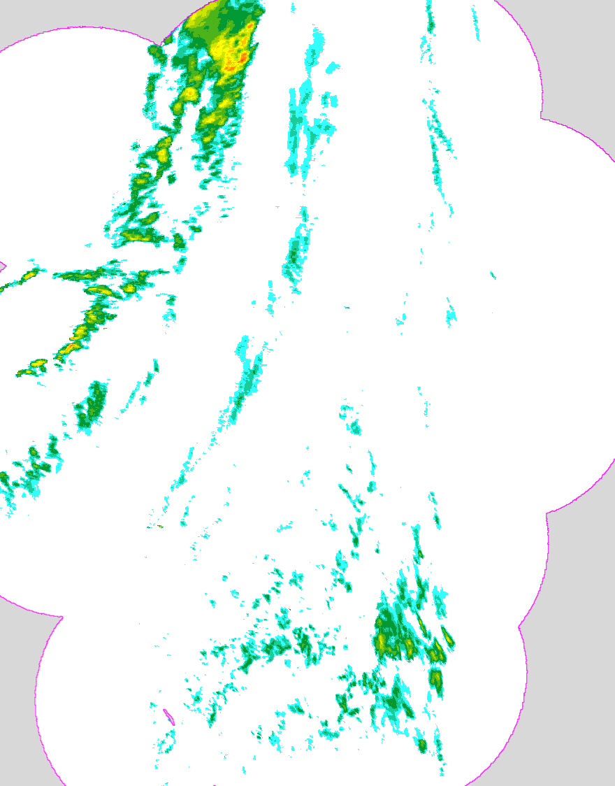 Regenradar Immenstedt, Radarbild von 19:15 Uhr