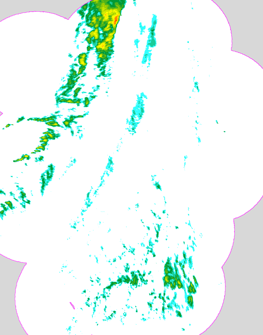 Regenradar Kleinebersdorf, Radarbild von 19:40 Uhr