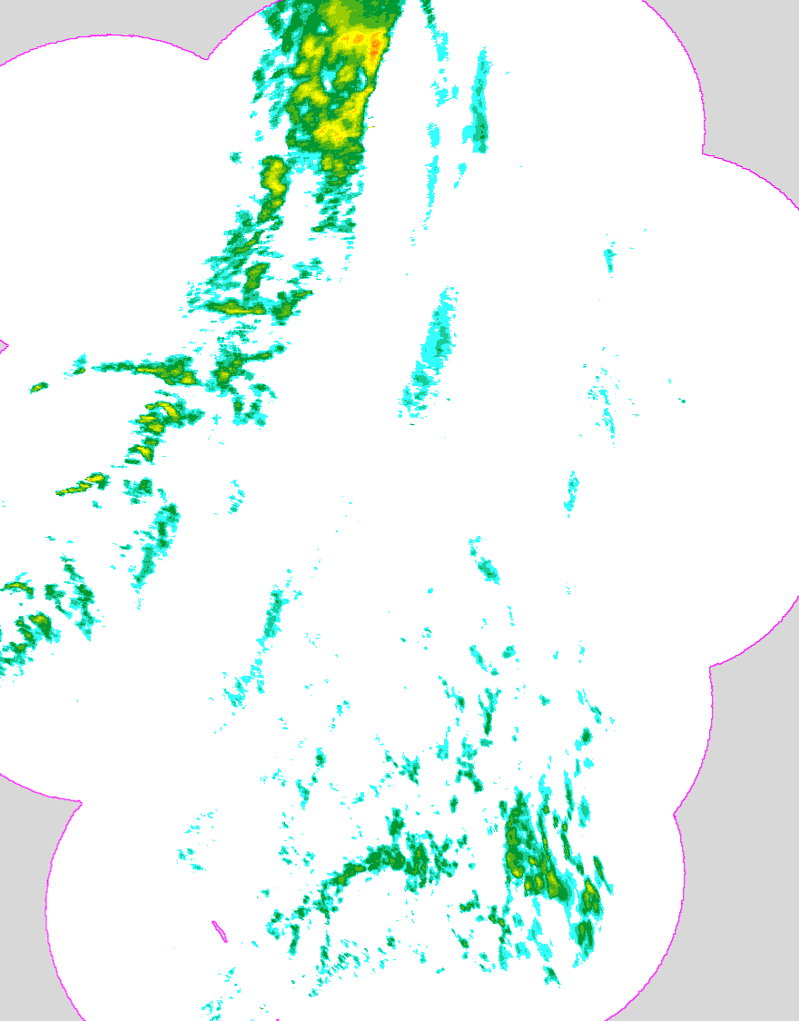 Regenradar Hohentengen, Radarbild von 19:55 Uhr