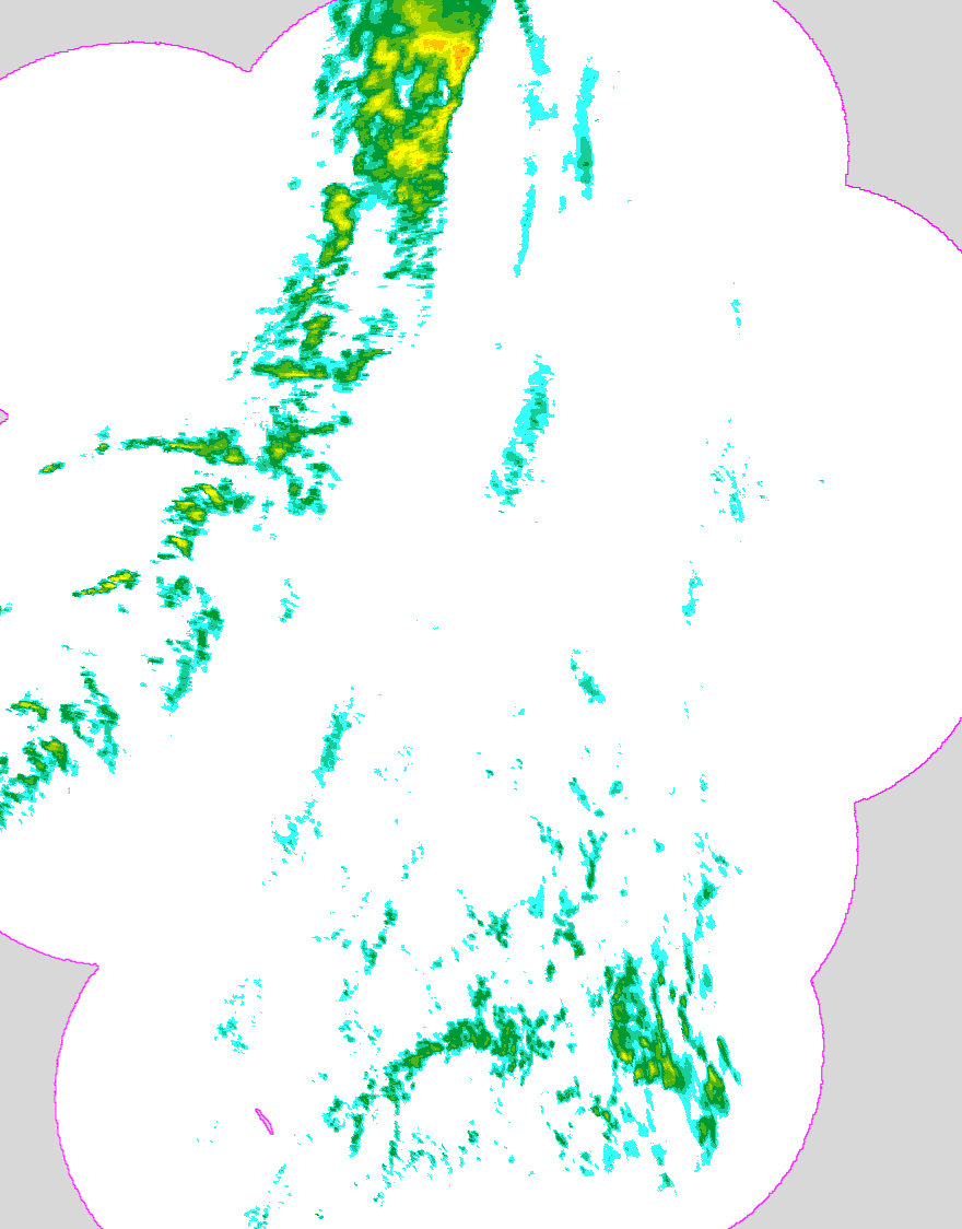 Regenradar Groß Niendorf, Radarbild von 20:00 Uhr