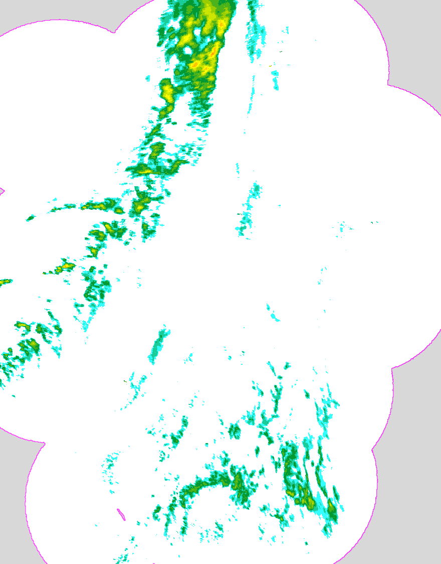 Regenradar Geisenhain, Radarbild von 20:15 Uhr