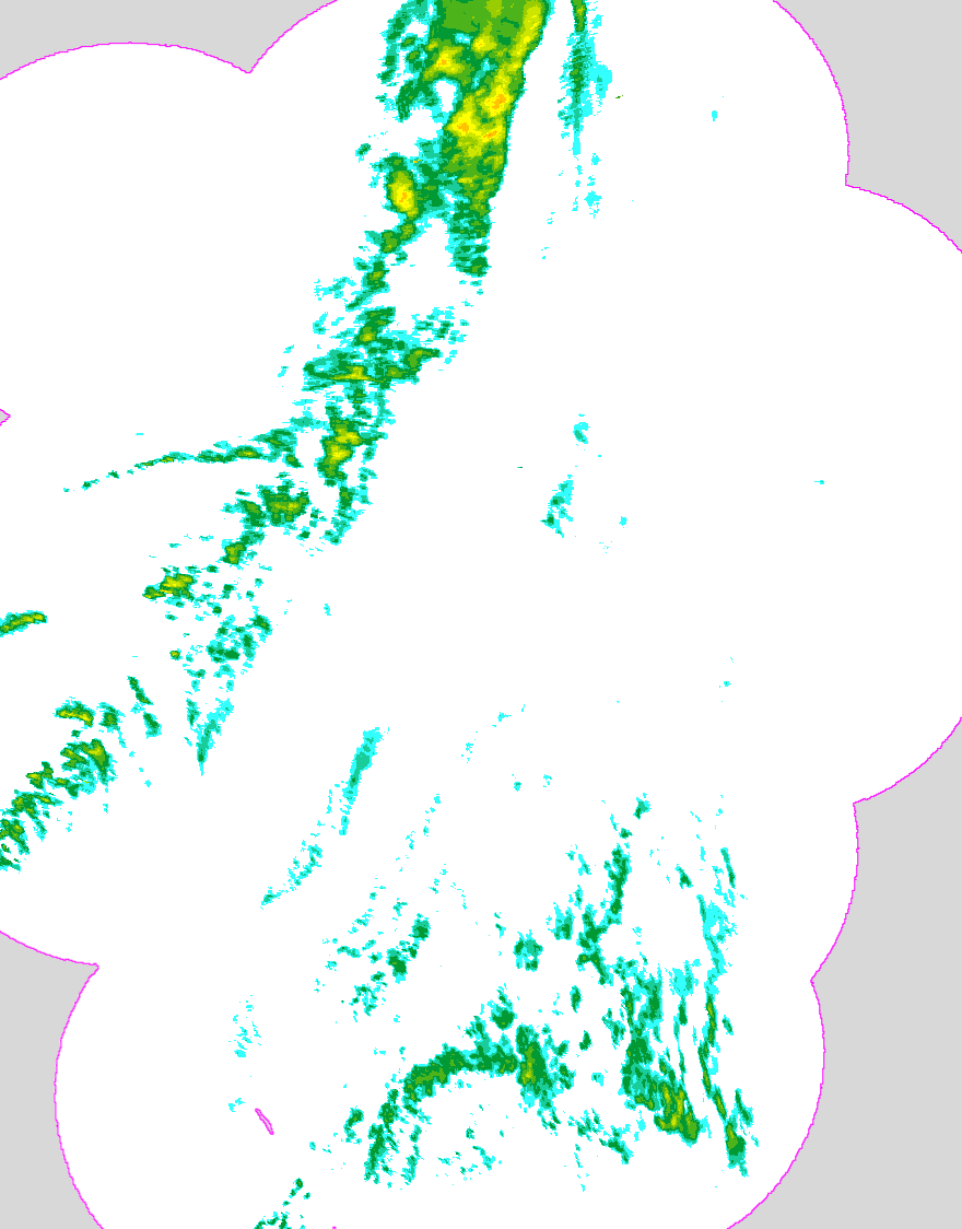 Regenradar Nordheim, Radarbild von 20:35 Uhr